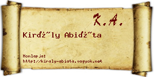 Király Abiáta névjegykártya