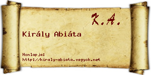 Király Abiáta névjegykártya