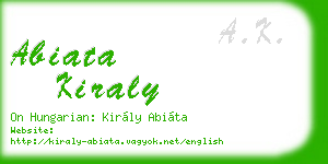 abiata kiraly business card